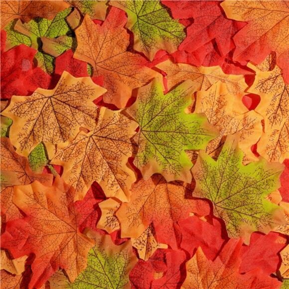 New 200 PCS 3.15-inch‎ Assorted Fake Fall Leaves for Home Autumn Decor & Crafts - Picture 1 of 7